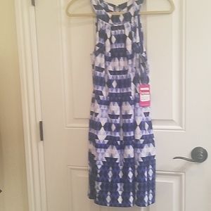 Blue and white dress